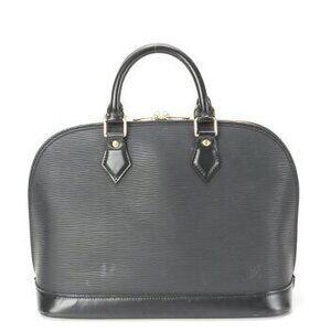 Louis Vuitton Epi Alma leather handbag tote Noir Black shoulder strap